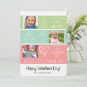 Verspätete Weihnachts-/Fotovalentine-Karte lustig Feiertagskarte (Stehend Vorderseite)