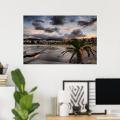 Verspäteter Abend am Strand von Rethymnon auf Kret Poster (Heimbüro)