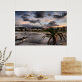 Verspäteter Abend am Strand von Rethymnon auf Kret Poster (Küche)
