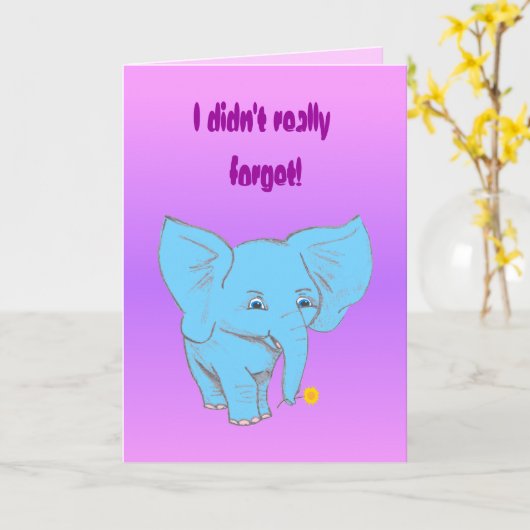 verspäteter Elefant, Karte (Gelbe Blume)