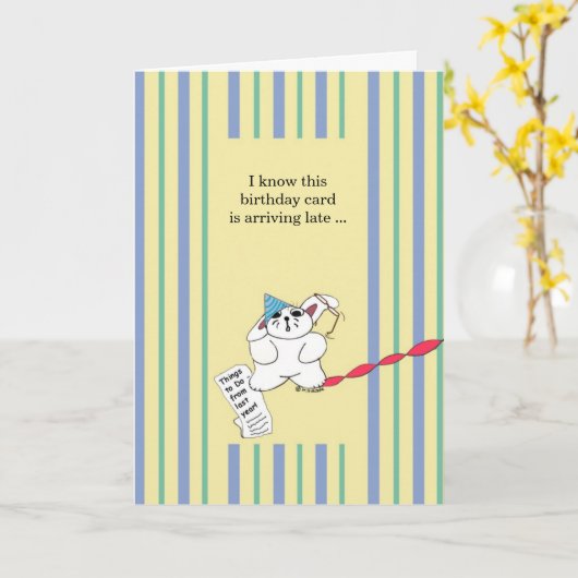 Verspäteter Geburtstag Karte (Gelbe Blume)