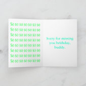 Verspäteter Geburtstag Karte (Innenseite)