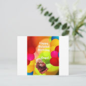 Verspäteter Geburtstag mit Ballonen Postkarte (Stehend Vorderseite)
