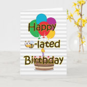 Verspäteter Geburtstag mit Bienen-Kuchen und Karte (Gelbe Blume)