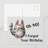 Verspäteter Geburtstag Postkarte (Vorne/Hinten)