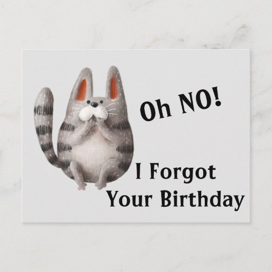 Verspäteter Geburtstag Postkarte (Vorderseite)