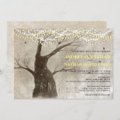 Verspäteter Herbst oder Winter-Rustikal-Baumhütten Einladung (Vorne/Hinten)