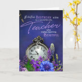 Verspäteter Lehrerburtstagswunsch Karte (Gelbe Blume)
