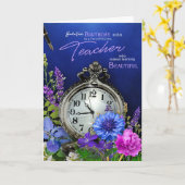 Verspätetes Lehrerbüro-Blumenthema Karte (Gelbe Blume)