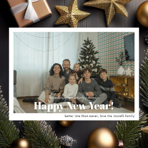 Verspätetes Weihnachten, Frohes Neues Jahr 1 Foto Feiertagskarte