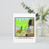 Verspätung: Cartoon der Schnecke Postkarte (Stehend Vorderseite)