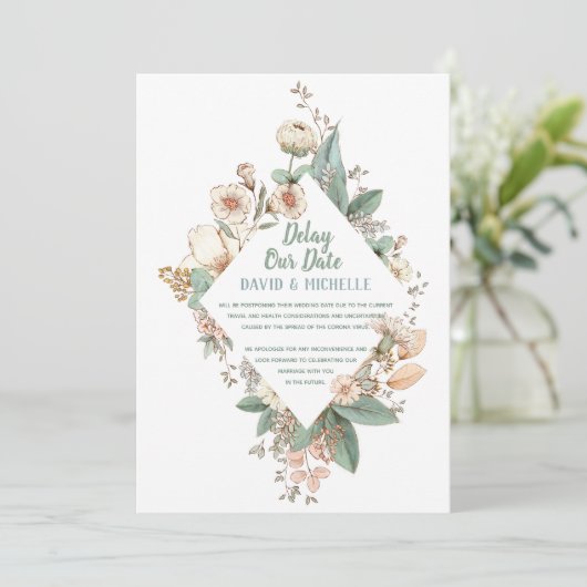 Verspätung unseres Datums | Corona Virus Delay | H Ankündigung (Stehend Vorderseite)