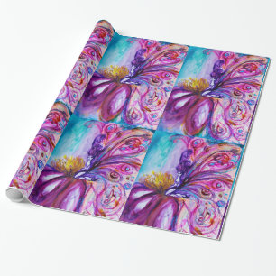 VERSPIELT SÜßE BLUMENFEE IN ROSA,GOLD FUNKELN GESCHENKPAPIER