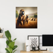 Verspielte Affen erstickt Poster (Heimbüro)