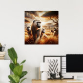 Verspielte Affen erstickt Poster (Heimbüro)