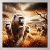 Verspielte Affen erstickt Poster (Vorne)