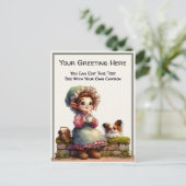 Verspielte Alltags-Sentiment-Geschichtenbuch-Kunst Postkarte (Stehend Vorderseite)