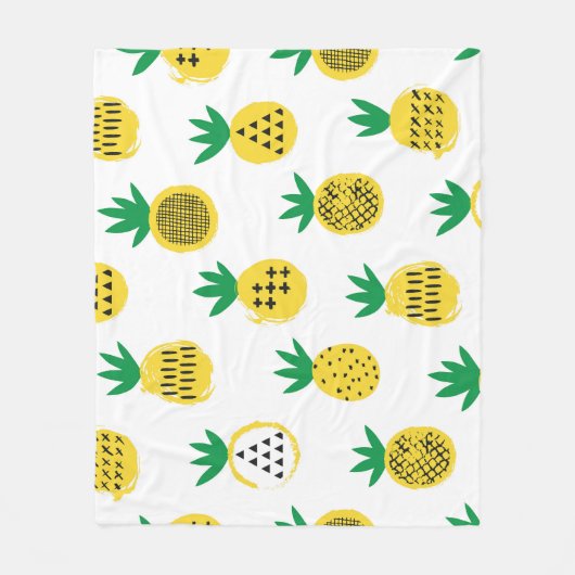 Verspielte Ananas: kinderfreundlich Vintag Fleecedecke (Vorderseite)