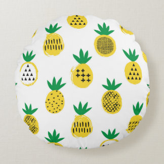 Verspielte Ananas: kinderfreundlich Vintag Rundes Kissen