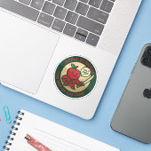 Verspielte Apfel-Samurai-Disziplin  Aufkleber (Laptop mit iPhone)