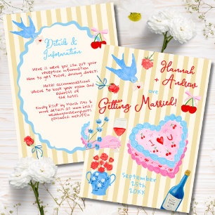 Verspielte Aquarell-quirky-Hochzeitseinladung Einladung
