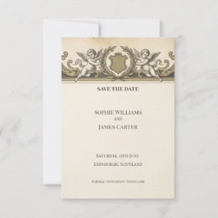 Verspielte Barock-Hochzeitseinladungskarte zur Vor Save The Date