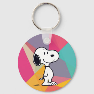 Verspielte Beagle-Cartoon-Geometrie-Pop-Art Schlüsselanhänger