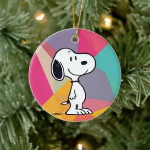 Verspielte Beagle-Cartoon-Geometrische-Pop-Art Keramik Ornament
