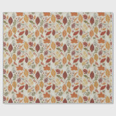 Verspielte Boho-Vielfarben-Herbstblätter Geschenkpapier (Flach)