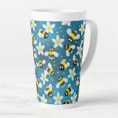 Verspielte Buzzing Bees (Denim Blue) Milchtasse (Rechte Ecke)