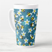 Verspielte Buzzing Bees (Denim Blue) Milchtasse (Linke Ecke)
