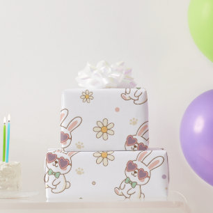 Verspielte Cartoon-Tiere & Regenbogen-Doodle Cute Geschenkpapier