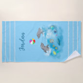 Verspielte Dolphin Volleyball Fun Girls Strandtuch (Vorderseite)