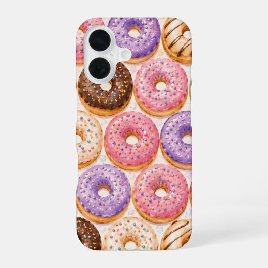 Verspielte Donuts iPhone 16 Hülle (Rückseite)