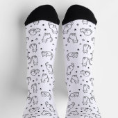 Verspielte Doodle-Katzen-Crew-Socken Socken (Oben)