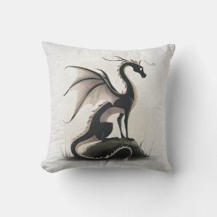 Verspielte Drachenillustration Kissen