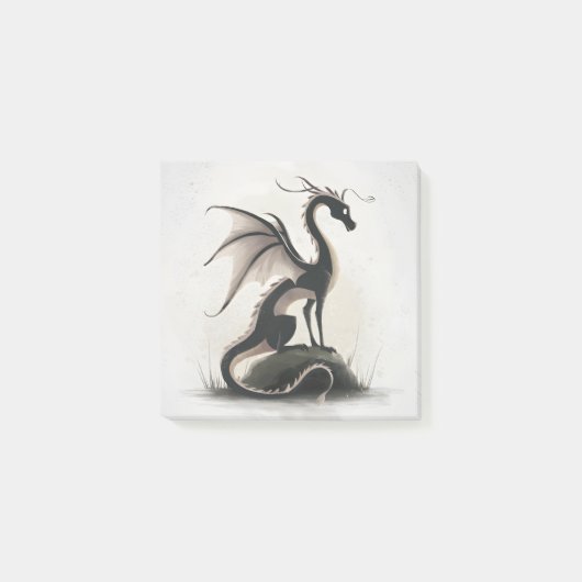 Verspielte Drachenillustration Post-it Klebezettel (Vorderseite)