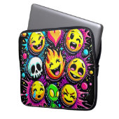 Verspielte Emoji-Explosion Laptopschutzhülle (Vorderseite Links)
