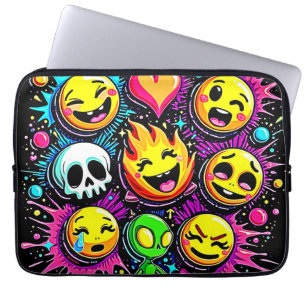 Verspielte Emoji-Explosion Laptopschutzhülle