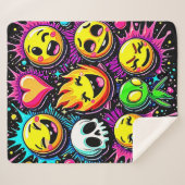 Verspielte Emoji-Explosion Sherpadecke (Vorderseite (Horizontal))