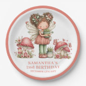 Verspielte Fee 3. Geburtstag Pastell Rosa Blumen Pappteller (Vorderseite)