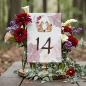 Verspielte Fox Herbsthochzeit Tischnummer