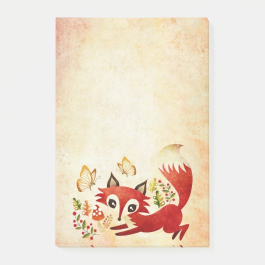 Verspielte Foxy Post-It Notizen 4x6 (Vorderseite)