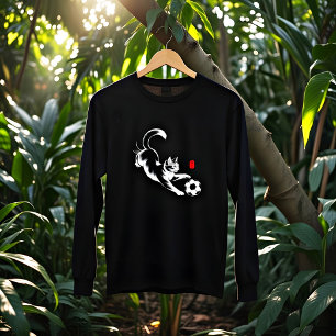 Verspielte Fußball-Katzen-Tuschepinsel-Kunst - Asi Tri-Blend Shirt