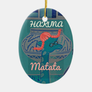 Verspielte Giraffen-Kunst: Ein Afrikanisches Vergn Keramikornament