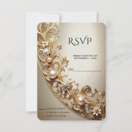 Verspielte Goldene RSVP-Karte RSVP Karte