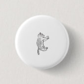 Verspielte Graue Tabby-Katze Minimalistisch Button (Vorderseite)