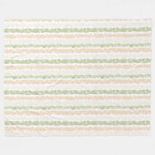 Verspielte grüne Pfirsichstreifen Fleecedecke (Vorderseite (Horizontal))