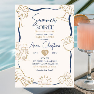 Verspielte handgeschriebene Sommer-Soiree-Einladun Einladung
