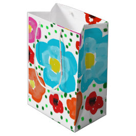 Verspielte helle abstrakte Blumen-Geschenktasche m Mittlere Geschenktüte